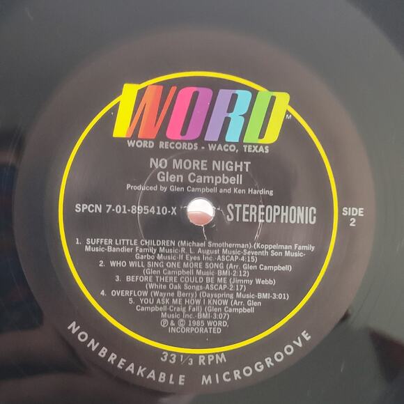 Glen Campbell 2 LP Lot – Southern Nights (1977) + No More Night (1985) – VG - Picture 8 of 11